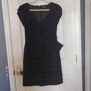 Brown and blue plaid dress